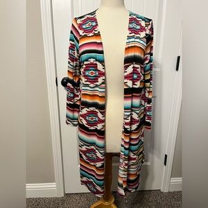 Heimish USA Aztec print lightweight kimono cardigan, size 2XL